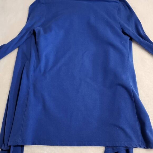 Fabletics Astoria Shrug Cobalt Blue Open Front Waterfall Cardigan Size XS - Picture 6 of 7